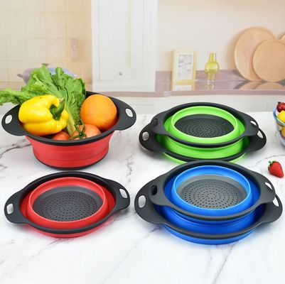 Gestookte Keuken Colander Zeefvouwbaar Groenten Wassen Silicone Drain Basket