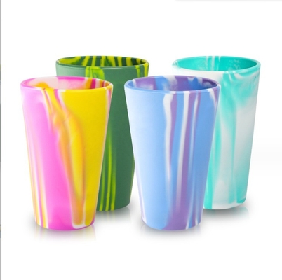 Food Grade Silicone Cup met handvat voor Travel Camp Custom Logo BPA Free Drinking Cup