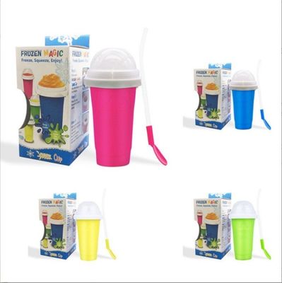 Deksel DIY Slushie Maker Cup Magic Slushy Maker Squeeze Cup Summer Quick Frozen Cooling Smoothie Pinch Cup