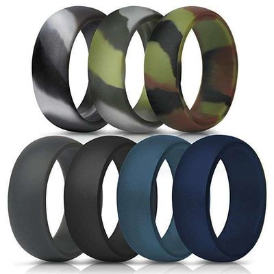 Vorming van siliconen trouwring voor mannen 8,7 mm breed rubberen trouwring 2,5 mm dik