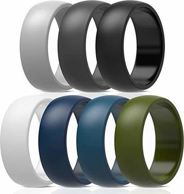Vorming van siliconen trouwring voor mannen 8,7 mm breed rubberen trouwring 2,5 mm dik