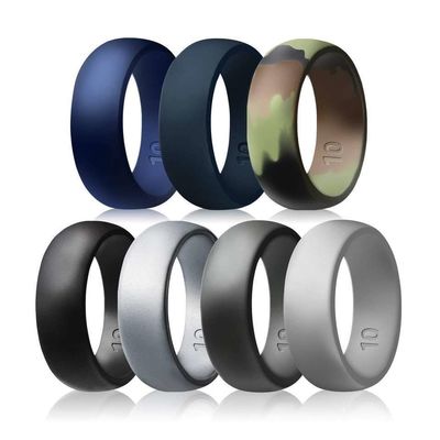 Vorming van siliconen trouwring voor mannen 8,7 mm breed rubberen trouwring 2,5 mm dik