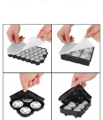 6-holes ronde ijskop mal met honingraat vierkant ijsbak en diamant ijsblokbak