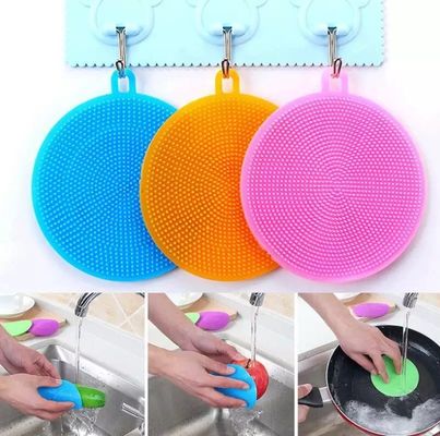Dubbelzijdige cirkelvormige vaatwasborstel Silicone reinigingsborstel voor keukenreiniging