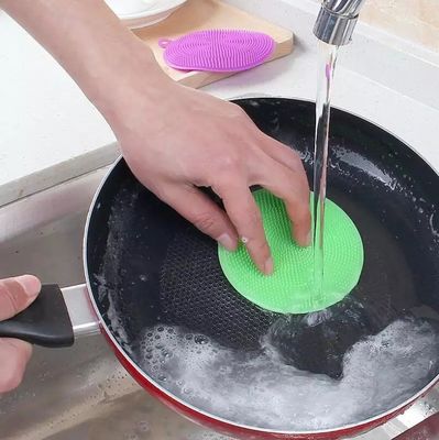 Dubbelzijdige cirkelvormige vaatwasborstel Silicone reinigingsborstel voor keukenreiniging