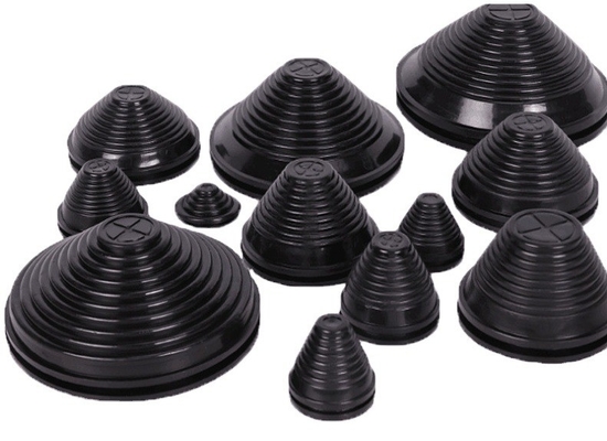 Silikon EPDM NR NBR Zwarte conische rubberen grommets