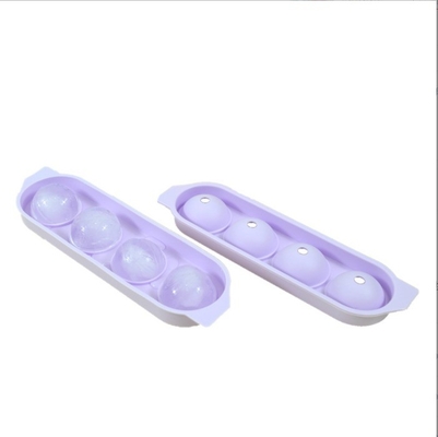 Silikon Ice Cube Tray Molds Crystal Clear 4 Cavity Draagbare Ronde Bol Bol Maker