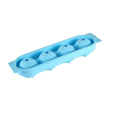 Silikon Ice Cube Tray Molds Crystal Clear 4 Cavity Draagbare Ronde Bol Bol Maker