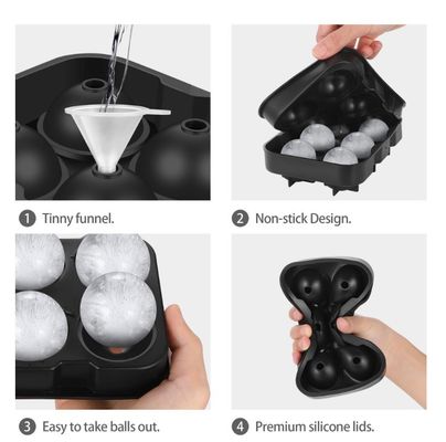 6 Hole Square Ice Molds Maker met deksel Duurzaam en flexibel siliconen