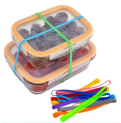 Elastiek siliconen rubber wikkelmantel voor lunchbox kleurrijke snijdienst binding