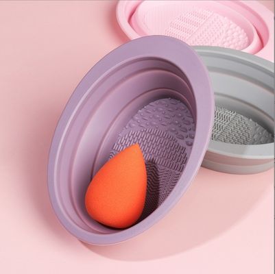 Duurzame stijl Schuim vouw schoonmaakblokje Silicone make-up borstel schoonmaker wasbak
