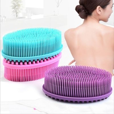 Makkelijk schoon te maken Loofah huid met siliconen body scrubber en exfoliërende douche badborstel