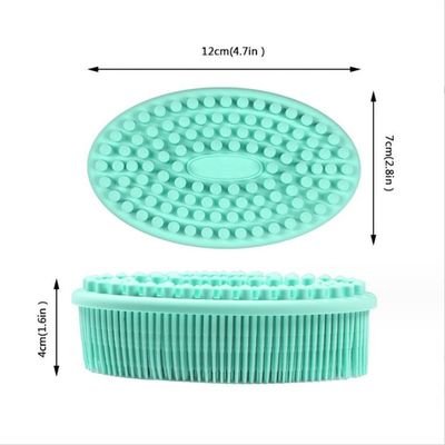 Makkelijk schoon te maken Loofah huid met siliconen body scrubber en exfoliërende douche badborstel