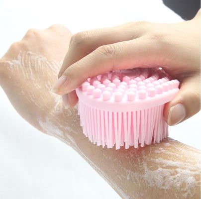 Makkelijk schoon te maken Loofah huid met siliconen body scrubber en exfoliërende douche badborstel