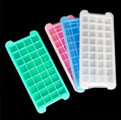 Voedingsmiddelenkwaliteit 24 36 Vierkante ijsblokjes Silicone-schimmel met PP- en PP-bedekking