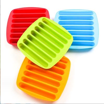 Meerdere kleuren IJsstickvorm 7 holte Silicone Koekjes Chocolade Schimmel IJsstick Tray