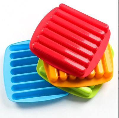 Meerdere kleuren IJsstickvorm 7 holte Silicone Koekjes Chocolade Schimmel IJsstick Tray