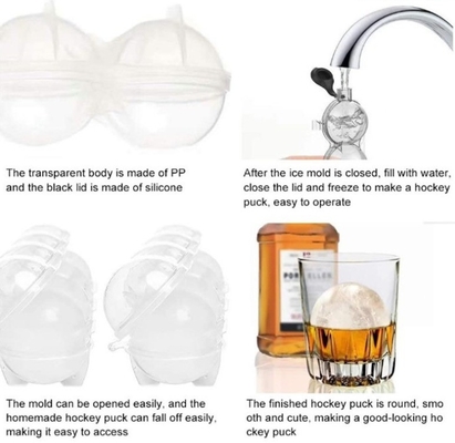 DIY siliconen ijsmaker whisky ijshockey vierhoeken malen ronde plastic ijsbal malen