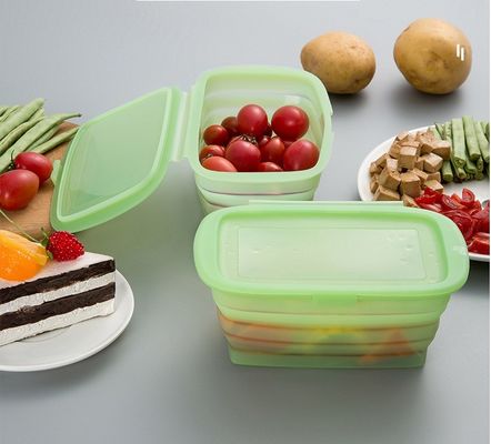 Gemakkelijke 188*115*80MM siliconen opvouwbare bento doos voor het opslaan van groenten en fruit