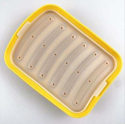 Taartgereedschapsgoederen van voedselkwaliteit DIY herbruikbare siliconen worst maken van schimmel met 6 holtes Hotdogs Baken van schimmel