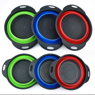 Gestookte Keuken Colander Zeefvouwbaar Groenten Wassen Silicone Drain Basket