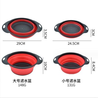 Gestookte Keuken Colander Zeefvouwbaar Groenten Wassen Silicone Drain Basket