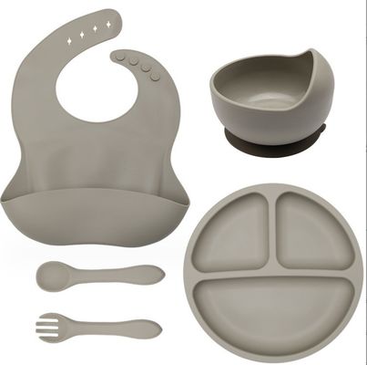 Voedselkwaliteit Silicone Baby Plate Set Topverkoper Nieuwgeboren Geschenk Set met Geen Design Stijl
