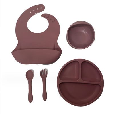 Voedselkwaliteit Silicone Baby Plate Set Topverkoper Nieuwgeboren Geschenk Set met Geen Design Stijl