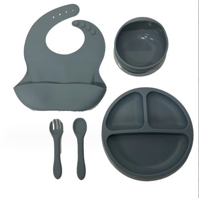 Voedselkwaliteit Silicone Baby Plate Set Topverkoper Nieuwgeboren Geschenk Set met Geen Design Stijl