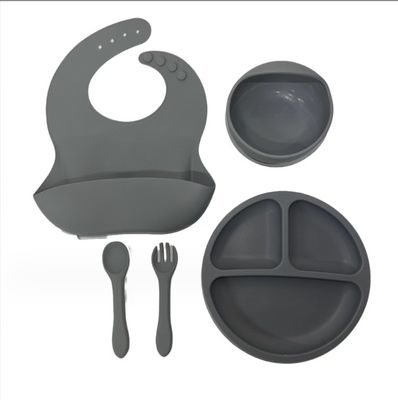 Voedselkwaliteit Silicone Baby Plate Set Topverkoper Nieuwgeboren Geschenk Set met Geen Design Stijl
