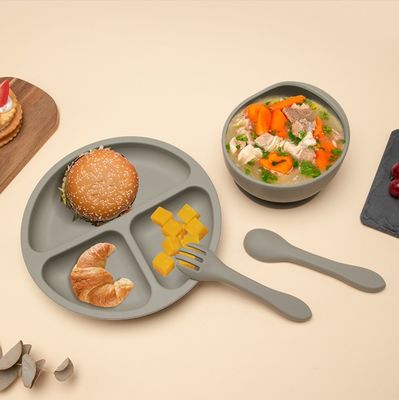 Voedselkwaliteit Silicone Baby Plate Set Topverkoper Nieuwgeboren Geschenk Set met Geen Design Stijl