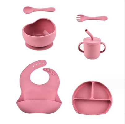 Kinderen Eetplaat tafelgerei Zuigbeker Voedingsset Voedingsmiddel Silicone kom vork Set