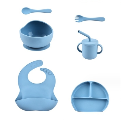 Kinderen Eetplaat tafelgerei Zuigbeker Voedingsset Voedingsmiddel Silicone kom vork Set