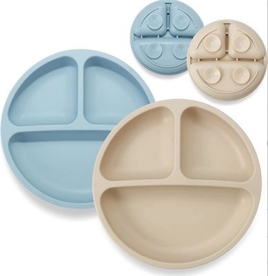 Voedingsmiddelenkwaliteit Silicone Baby Kids Placemat Gespleten babyzuigplaten voor het eten van peuters