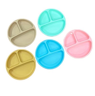Baby tafelgerei zonder BPA Lichte zachte siliconen plaat met zuigontwerp Geen