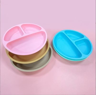 Baby tafelgerei zonder BPA Lichte zachte siliconen plaat met zuigontwerp Geen