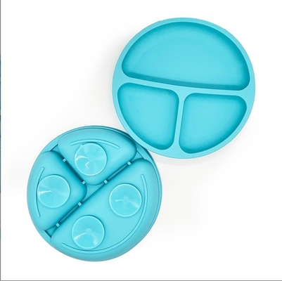 BPA-vrij siliconen niet-glijdend baby-eetbord met zuigbeker en voedselkwaliteitsmateriaal