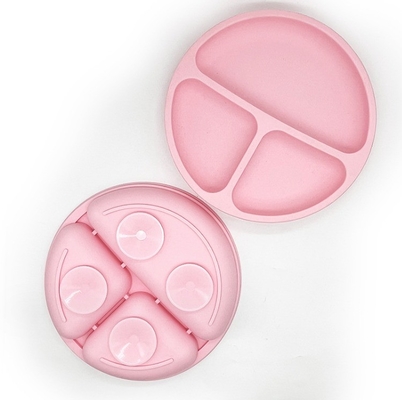 BPA-vrij siliconen niet-glijdend baby-eetbord met zuigbeker en voedselkwaliteitsmateriaal