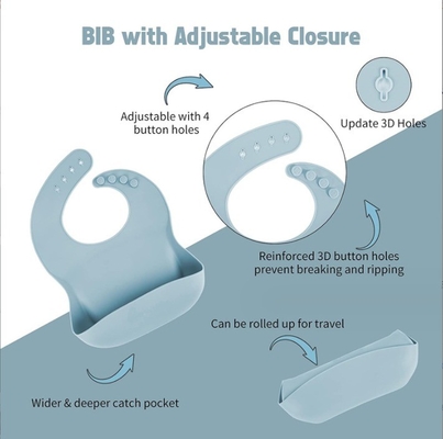 Geen Design Stijl Silicone tafelgerei voor baby 5pcs BPA Free Feeding Set Lepel Bowl