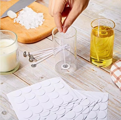 DIY glas kaarsen maken Tool Kit met witte schuim stickers en dubbelzijdige stickers