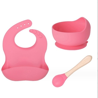 Koop uw siliconen voedingssets Plate Bowl Bib en Lepel voor de maaltijd van uw kleintje