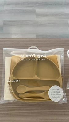 Koop uw siliconen voedingssets Plate Bowl Bib en Lepel voor de maaltijd van uw kleintje