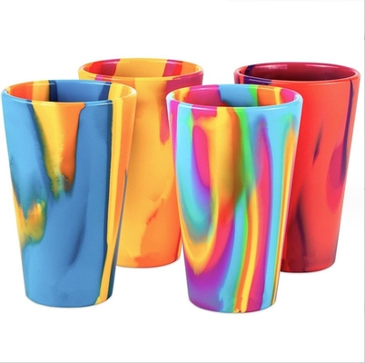 Food Grade Silicone Cup met handvat voor Travel Camp Custom Logo BPA Free Drinking Cup