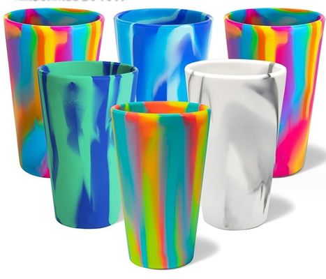Voedingsmiddelenklasse Silikonbeker Opvouwbaar Onbreekbaar Drinkbeker voor reizen Gemengde kleur