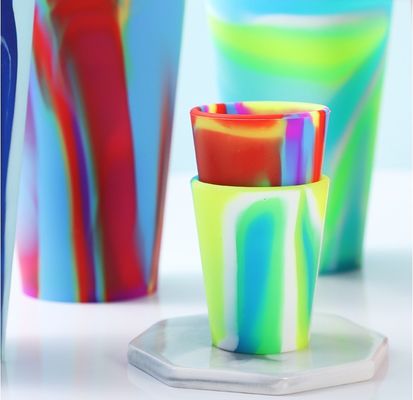 12oz aangepaste logo mokken siliconen materiaal geïsoleerde reis tumbler beker met handvat