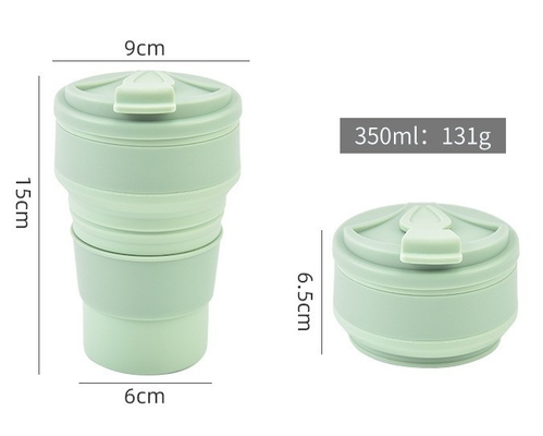 350 ml Volume Food Grade Collapsible Silicone Sports Water Bottle met Custom Logo