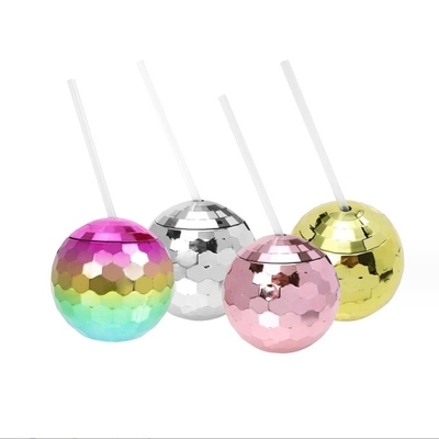 600 ml unieke Disco Ball Cups Elektroplated Flash Spherical Double Wall Plastic Cups