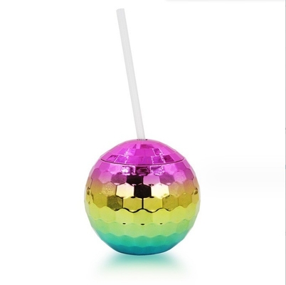 600 ml unieke Disco Ball Cups Elektroplated Flash Spherical Double Wall Plastic Cups