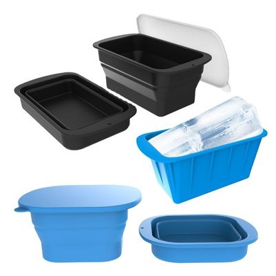 Duurzame opvouwbare ijsblokbak extra grote herbruikbare siliconen ijsblokvorm