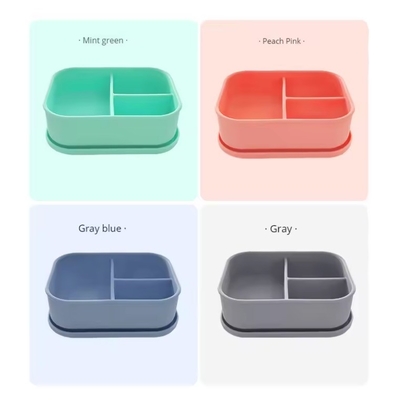 Leakproof Silicone Bento Lunch Box voor kindervoedselopslagcapaciteit 0-1L en BPA-vrij